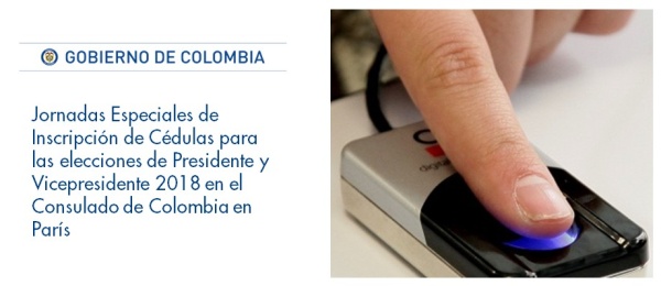  Jornadas Especiales de Inscripción de Cédulas para las elecciones de Presidente y Vicepresidente 2018 en el Consulado de Colombia 