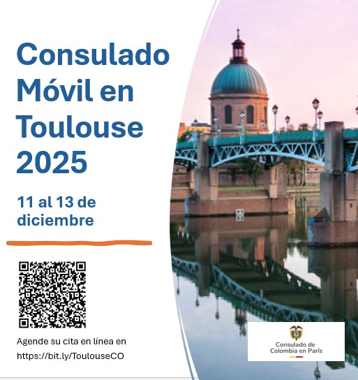 Consulado móvil en Toulouse del 11 al 13 de diciembre de 2025