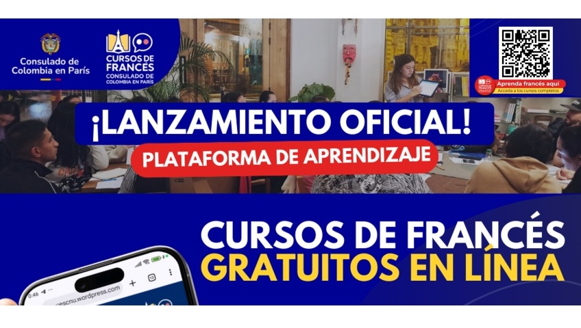 Consulado de Colombia en París invita a la nueva plataforma gratuita de aprendizaje de francés en línea