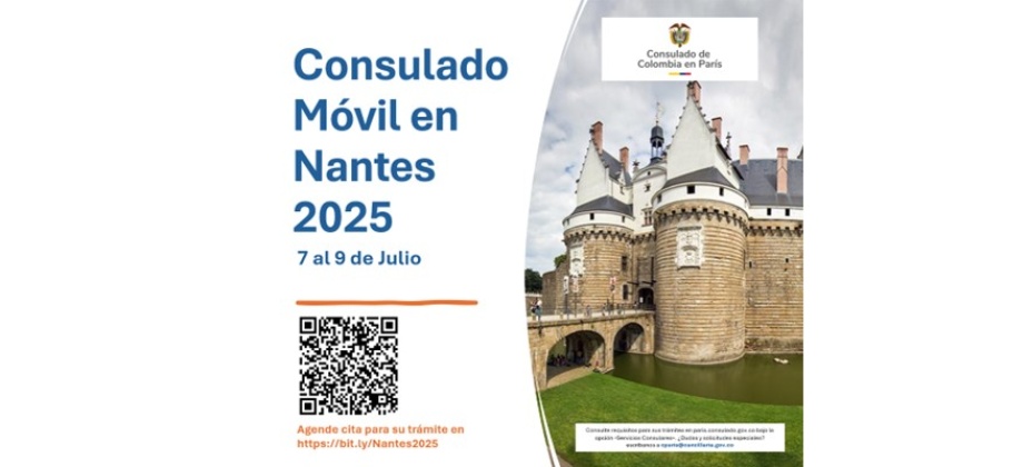 Consulado Móvil en Nantes se realizará del 7 al 9 de julio de 2025
