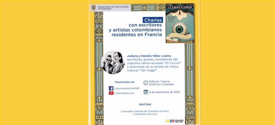 Evento virtual "Charlas con escritores y artistas colombianos residentes en Francia