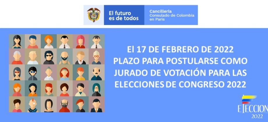 El 17 de febrero de 2022 finaliza plazo para postularse como jurado de votación para las elecciones de congreso 