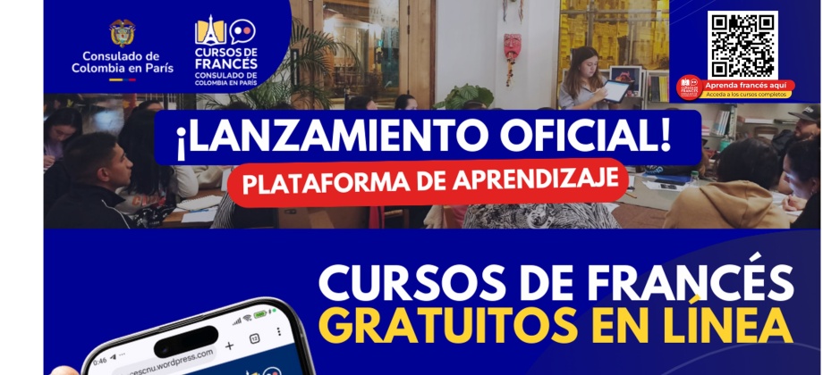 Consulado de Colombia en París invita a la nueva plataforma gratuita de aprendizaje de francés en línea