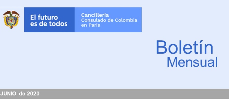 El Consulado de Colombia en París publica el boletín mensual junio de 2020