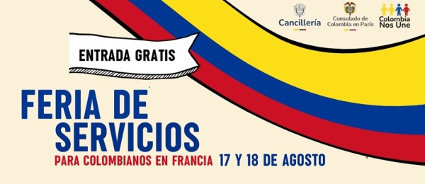 Participa de la Feria de Servicios para Colombianos en Francia que se realizará este 17 y 18 de agosto de 2024