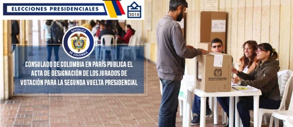 El Consulado de Colombia en París publica el acta de designación de los jurados de votación para la segunda vuelta presidencial